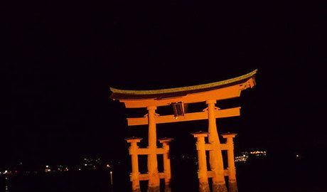 Itsukushima Shrine at night, Miyajima